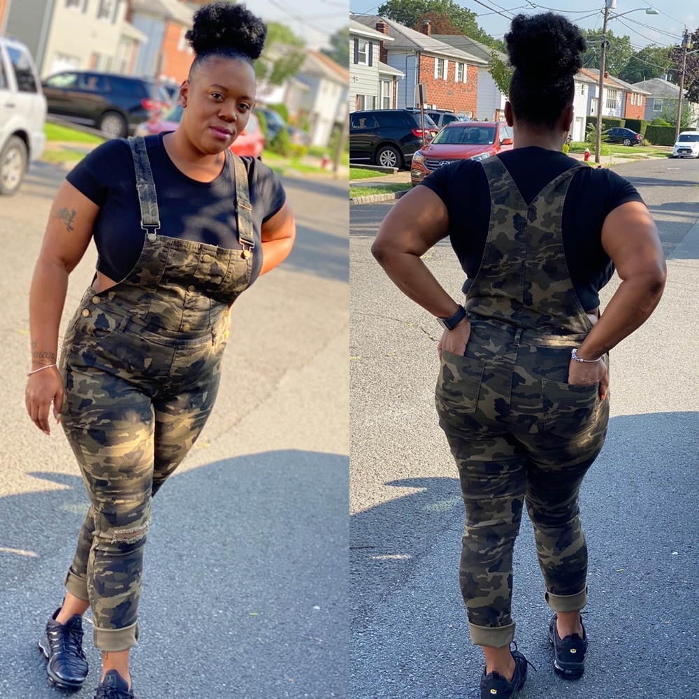 Plus Size Camouflage Print Overalls